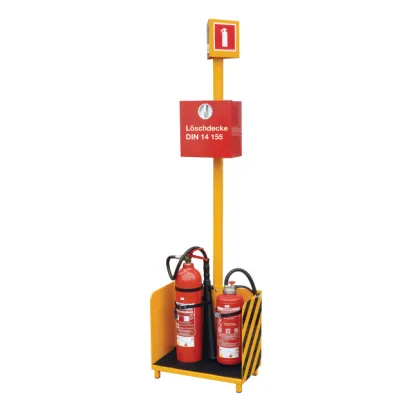 Feuerlöscher-Ständer, Kombination für 2 Feuerlöscher und 1 Löschdecke