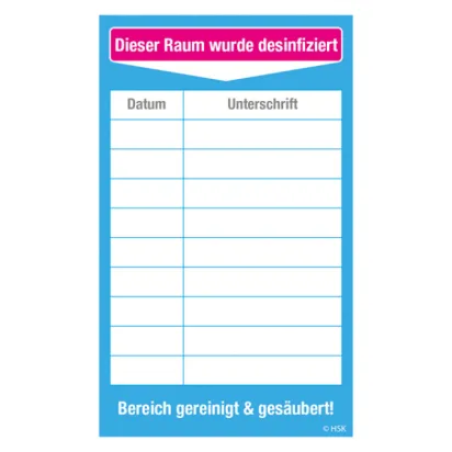 Papier-Aufkleber DESINFIZIERT