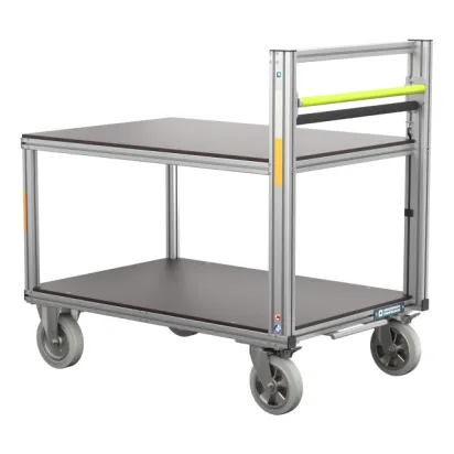 Universal-Rollcontainer mit 2 Plattformen, halbhoch