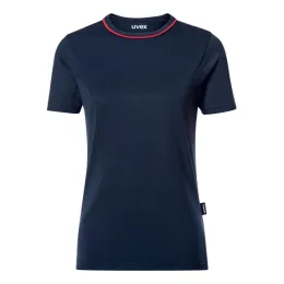 Damen T-Shirt, navy/rot