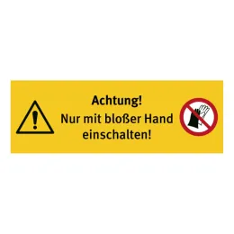Aufkleber Sicherheitshinweis