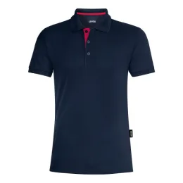 Herren Poloshirt, navy/rot