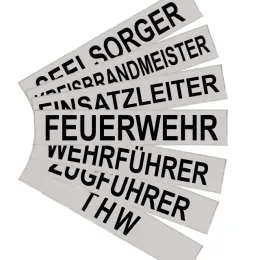 Klettschild Feuerwehr 420x80 mm, silber reflektierend
