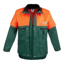 Schnittschutzjacke Forest-Jack, grün/leuchtorange