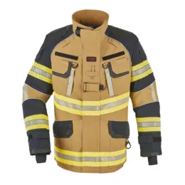 Einsatzjacke X-Pro Dynamic, sand/schwarzblau, Rückenschild FEUERWEHR silber reflektierend