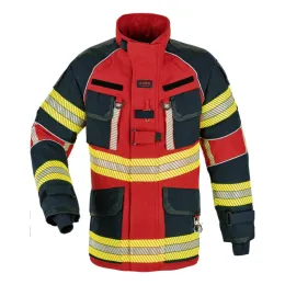 Einsatzjacke X-Pro Dynamic, rot/dunkelblau, Rückenschild FEUERWEHR silber reflektierend