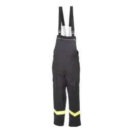 Latzhose, 100% Baumwolle FR, Reflex gelb/silber/gelb