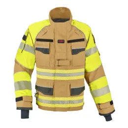 Einsatzjacke THL X-pro Solution, gold/leuchtgelb, Aufdruck gelb