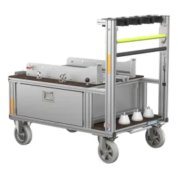 Rollcontainer Tragkraftspritze, Saugschläuche stehend