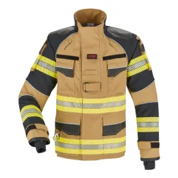 Einsatzjacke THL X-pro Solution, gold/dunkelblau, Rückenschild leuchtgelb