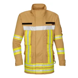 Einsatzjacke Fire-Jack II sand, Rückenaufdruck FEUERWEHR leuchtgelb