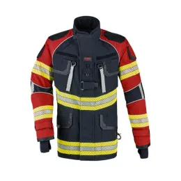 Einsatzjacke X-Pro Dynamic, dunkelblau/rot, Rückenschild FEUERWEHR leuchtgelb