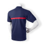 Poloshirt Kurzarm, navyblau, mit rundumlaufendem rotem Streifen
